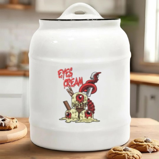 Eyes Cream Ceramic Cookie Jars