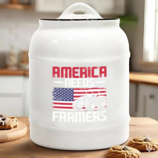 Farming Farmer Vintage Tractor Us Ceramic Cookie Jars