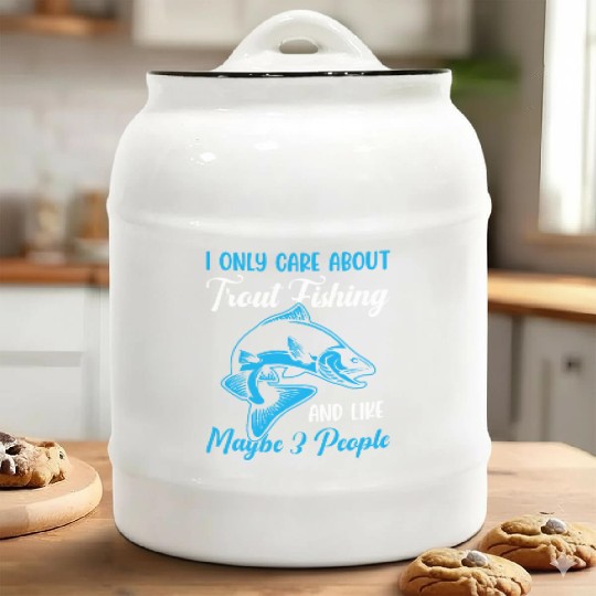 Trout Fishing and like maybe 3 people Ceramic Cookie Jars