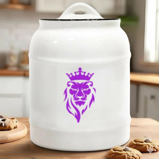 LION LILAC Ceramic Cookie Jars
