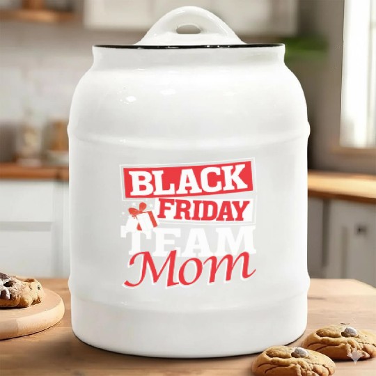 Black Friday Team Mom Ceramic Cookie Jars