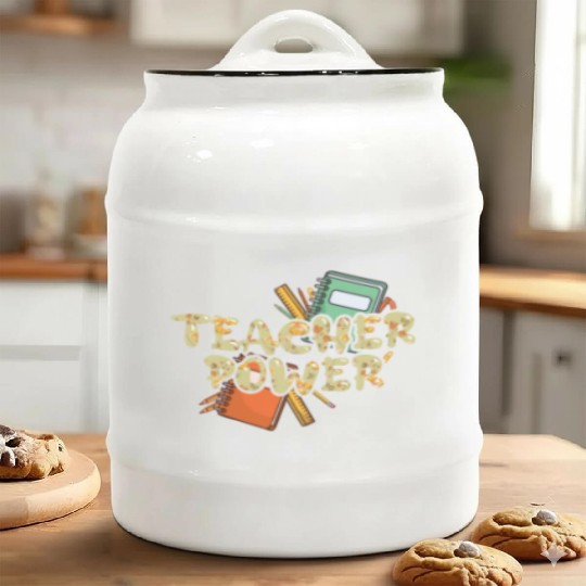 Teacher Power 100th Day Happy 100 Days Of School Ceramic Cookie Jars