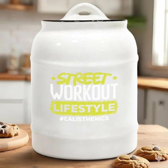 Street Workout Lifestyle Fitness Calisthenics Ceramic Cookie Jars