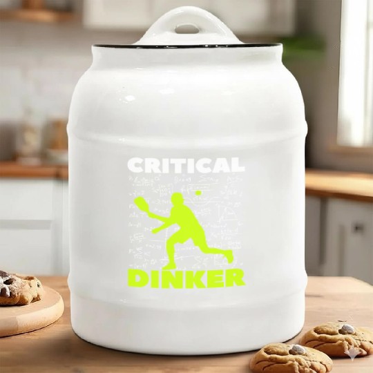 Pickleball Critical Dinker, Funny Pickle Ball. Ceramic Cookie Jars