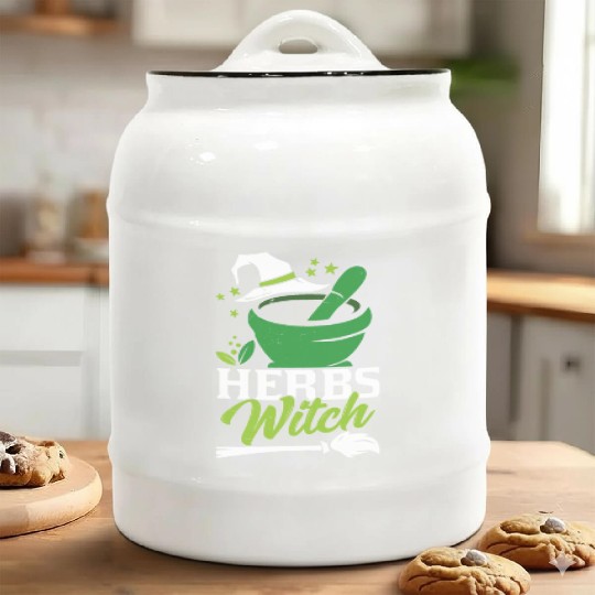Herbs Witch Herbalism Gardening Herb Herbalist Ceramic Cookie Jars