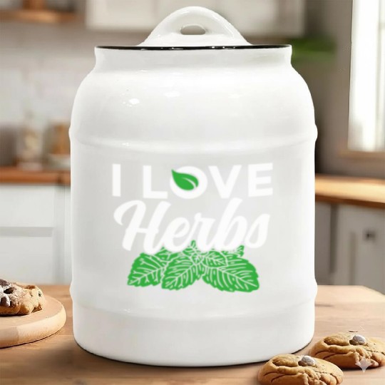 I Love Herbs Herbalist Gardening Herbalism Herb Ceramic Cookie Jars
