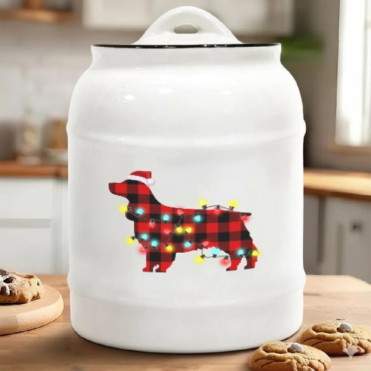 English Cocker Spaniel Christmas Dog Lover Pajamas Ceramic Cookie Jars