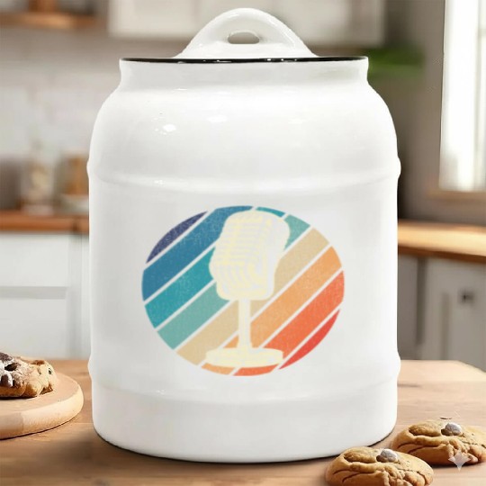 Karaoke Singer Microphone Vocalist Ceramic Cookie Jars