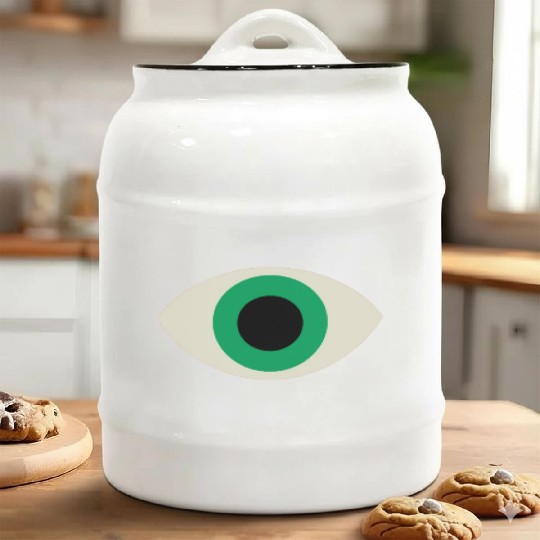 Green Eye Ceramic Cookie Jars