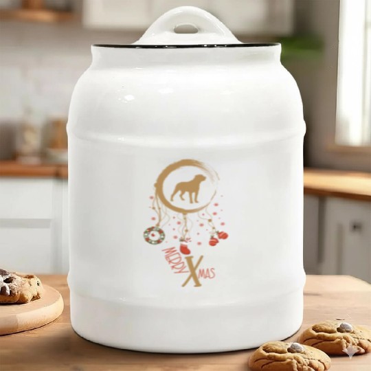 dog dreamcatcher Christmas Rottweiler Ceramic Cookie Jars