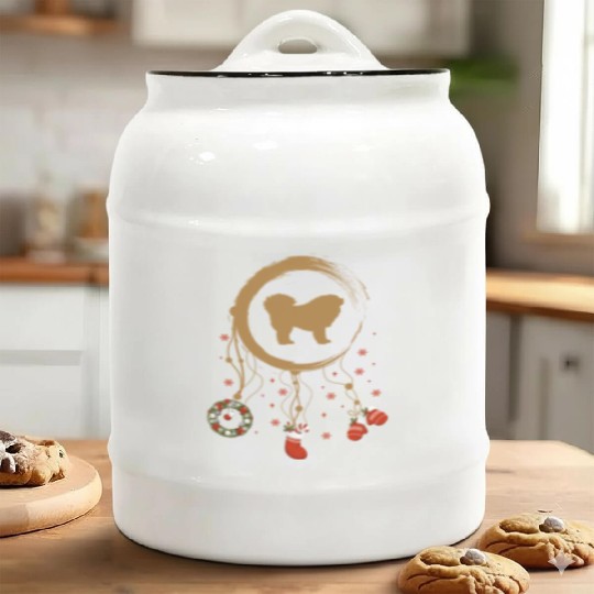 dog dreamcatcher Christmas Tibetan Mastiff Ceramic Cookie Jars