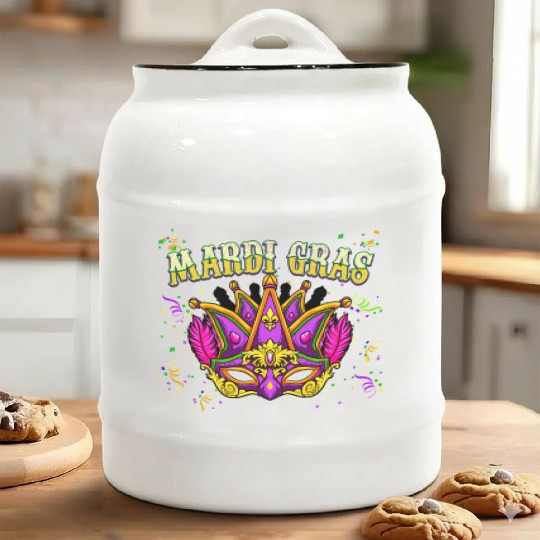 Cool Carnival Mardi Gras Ceramic Cookie Jars