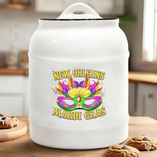 New Orleans Mardi Gras Carnival Ceramic Cookie Jars