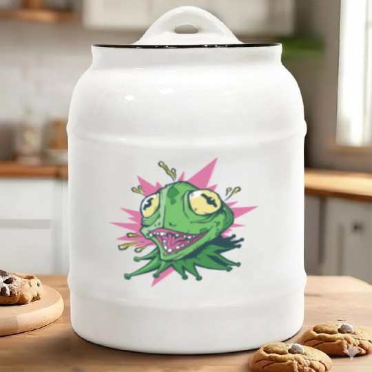 Green creepy frog Green creepy frog inspiration st Ceramic Cookie Jars