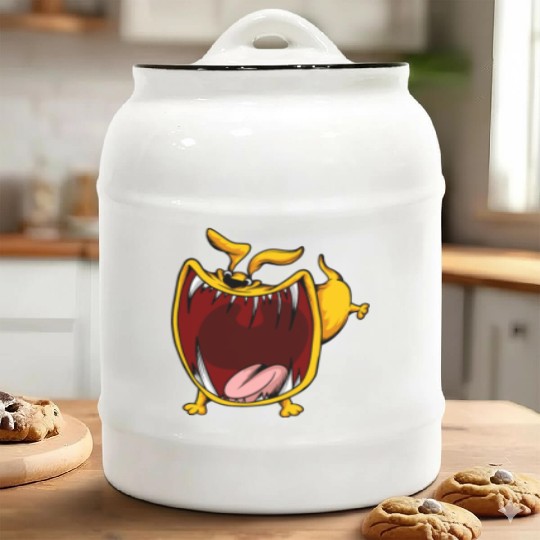 Scary Big Mouth Dog Owners Pet Lover Gift Ideas Ceramic Cookie Jars