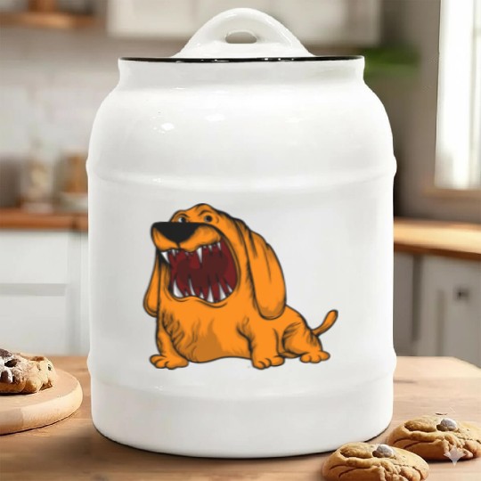 Scary Big Mouth Dog Owners Pet Lover Gift Ideas Ceramic Cookie Jars