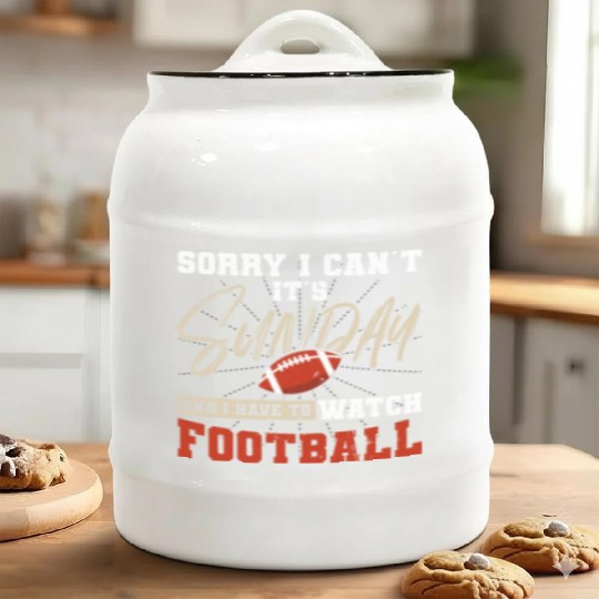 American Football Sunday Football Player Sport Fan Ceramic Cookie Jars