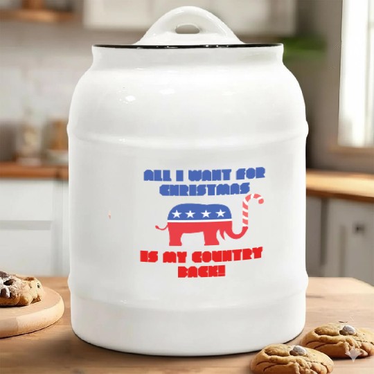 ALL I WANT FOR CHRISTMAS IS MY COUNTRY BACK! Rep Ceramic Cookie Jars