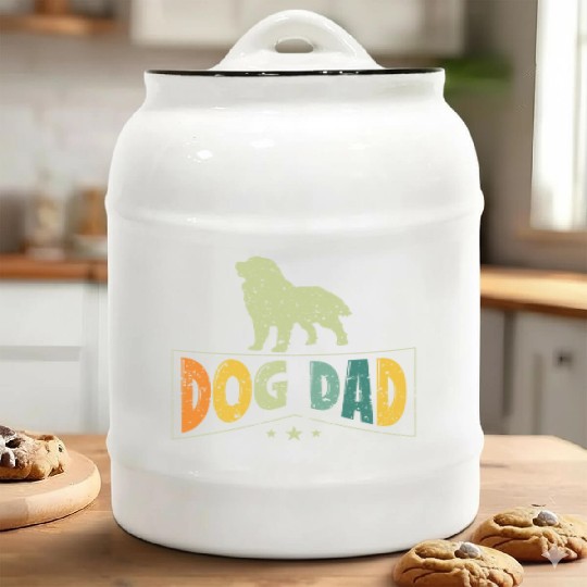 Dog Dad Cute Puppy Dog Owners Pet Lover Gift Ideas Ceramic Cookie Jars