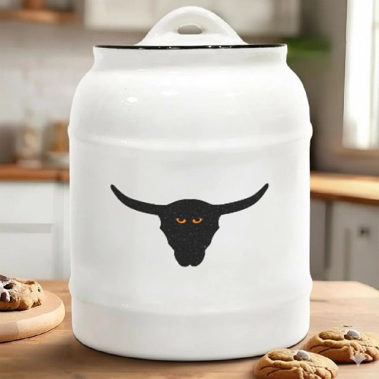 Night Black Bull Ceramic Cookie Jars