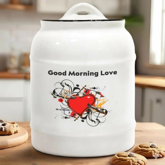Good Morning Love valentine s day Ceramic Cookie Jars