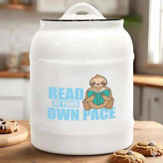Read at your own Pace Sloth lazy Environment Ceramic Cookie Jars