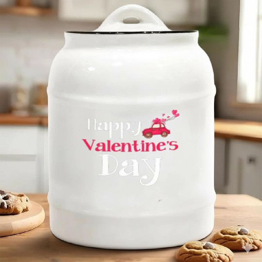 happy valentines day hearts day love Ceramic Cookie Jars