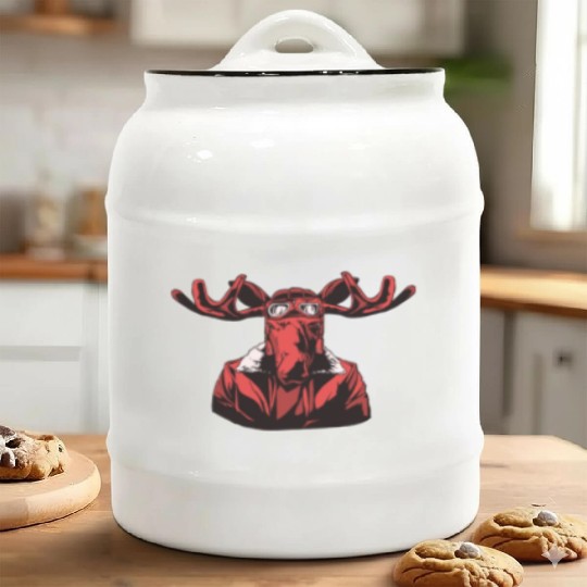 Red angry moose Red angry moose inspiration store Ceramic Cookie Jars