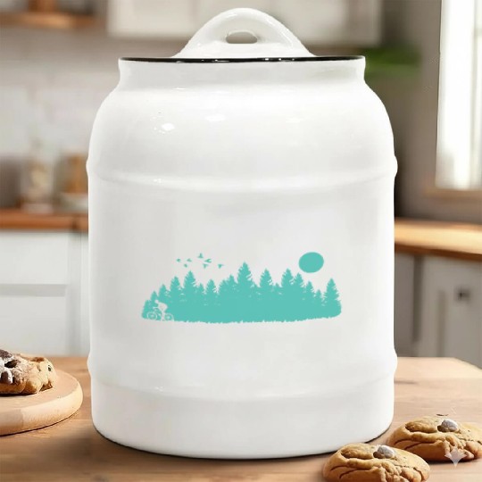 Cycling in Nature Fitness Ceramic Cookie Jars