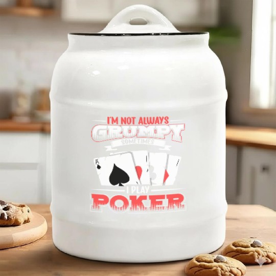 Poker Casino Poker Player Gambling Roulette Ceramic Cookie Jars