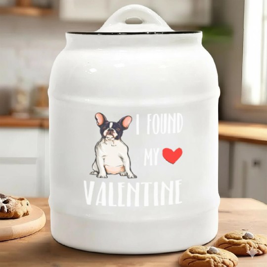 i found my valentine day french bulldog Ceramic Cookie Jars