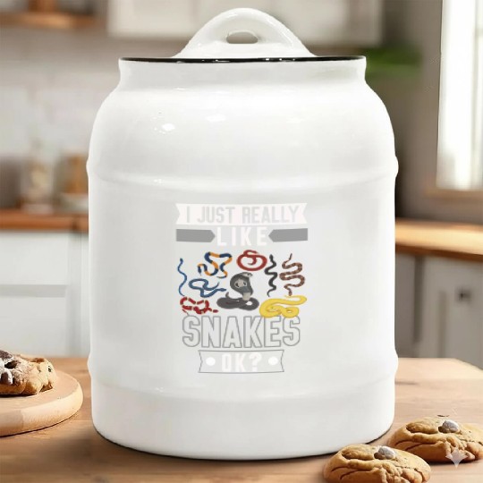 Funny Snake Lover Reptile Girls Boys Ceramic Cookie Jars