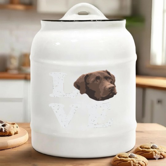 I Love My Chocolate Lab Labrador Retriever Dog Ceramic Cookie Jars