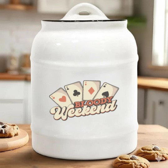 Poker Casino Poker Player Gambling Roulette Ceramic Cookie Jars