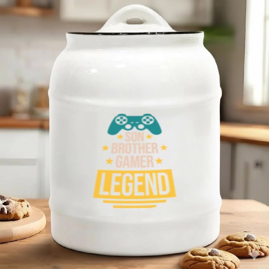 son brother gamer legend Ceramic Cookie Jars