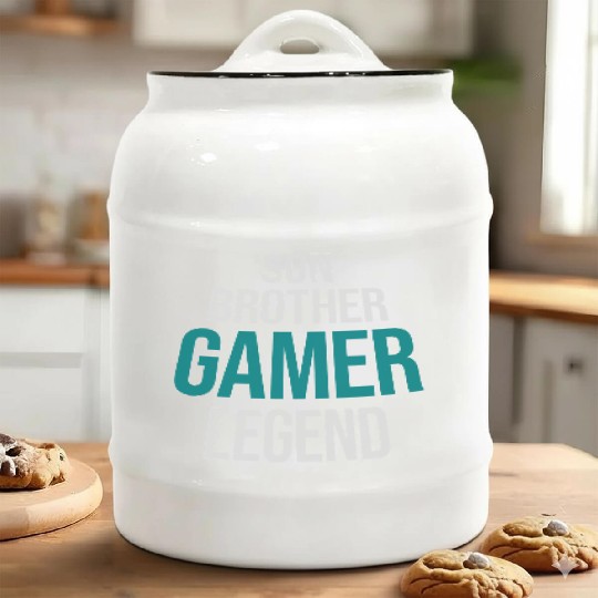 son brother gamer legend Ceramic Cookie Jars