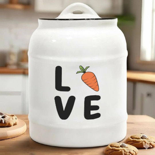 Carrot Love-Vegetable Love Ceramic Cookie Jars