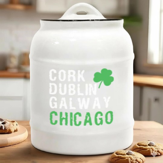 Chicago St Patricks Day Irish Cities Chicago Shamr Ceramic Cookie Jars