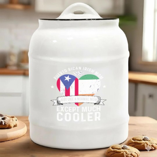 Puerto Rico Flag Ireland Mom Mothers Day Women Ceramic Cookie Jars