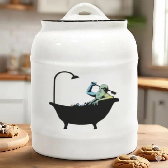 Banksy - Grandpa in the bathtub Ceramic Cookie Jars
