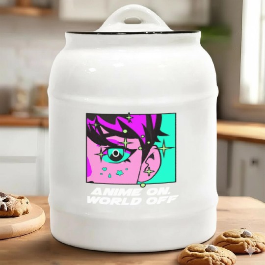 Anime On World Off Funny Japanese Humor Japan Anim Ceramic Cookie Jars