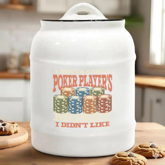 Poker Casino Poker Player Gambling Roulette Ceramic Cookie Jars