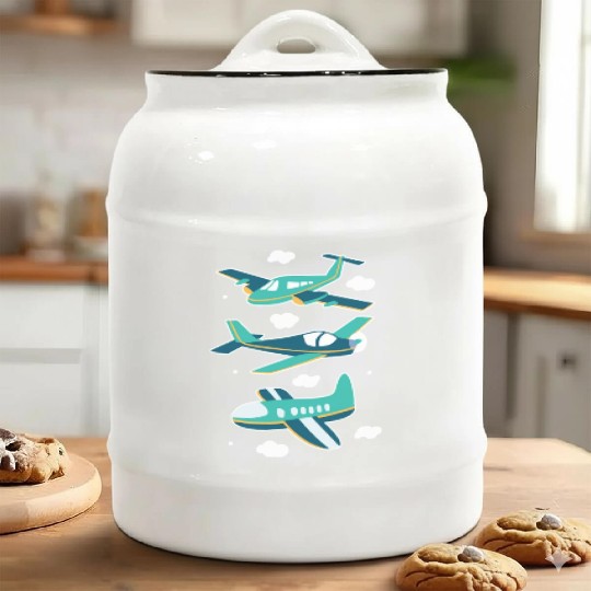 Planes flying in and out Planes flying in and out Ceramic Cookie Jars