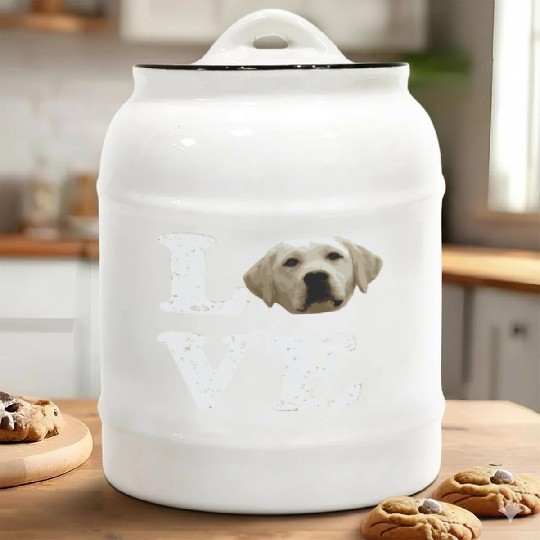 I Love My Yellow Lab Labrador Retriever Dog Ceramic Cookie Jars