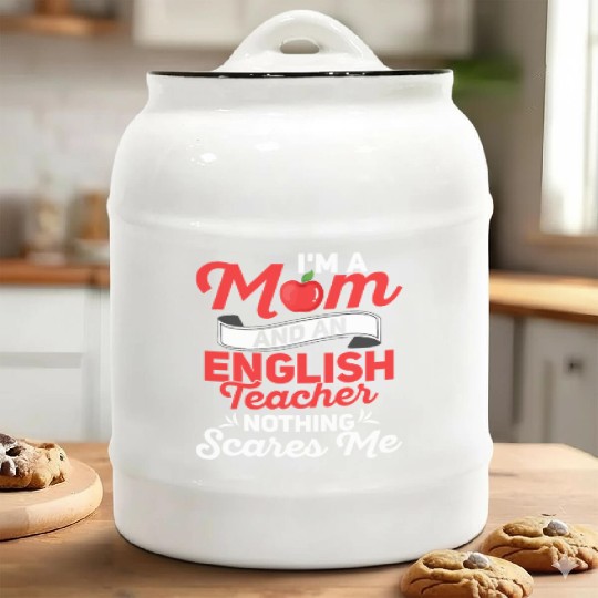 I'm A Mom And An English Teacher Grammar Ceramic Cookie Jars