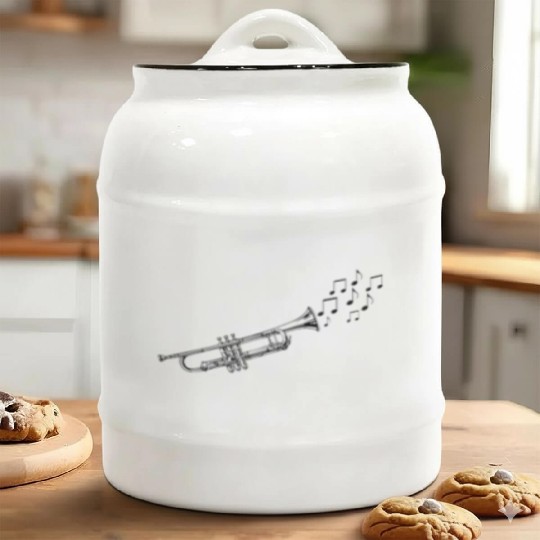 Trumpet Music Ceramic Cookie Jars