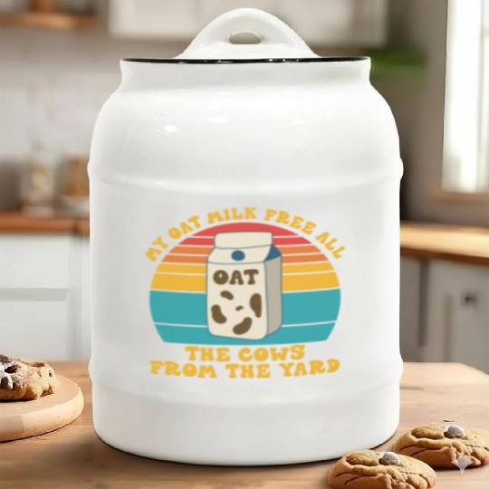 My Oat Milk Free All The Cows From The Yard Ceramic Cookie Jars