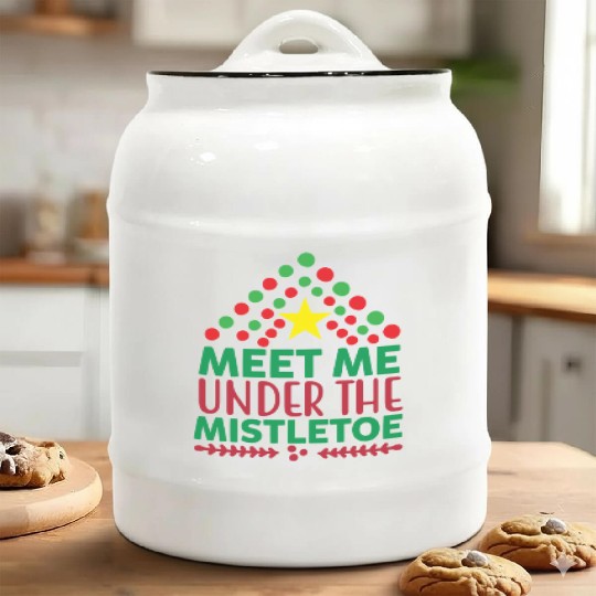 Meet me under the mistletoe Ceramic Cookie Jars