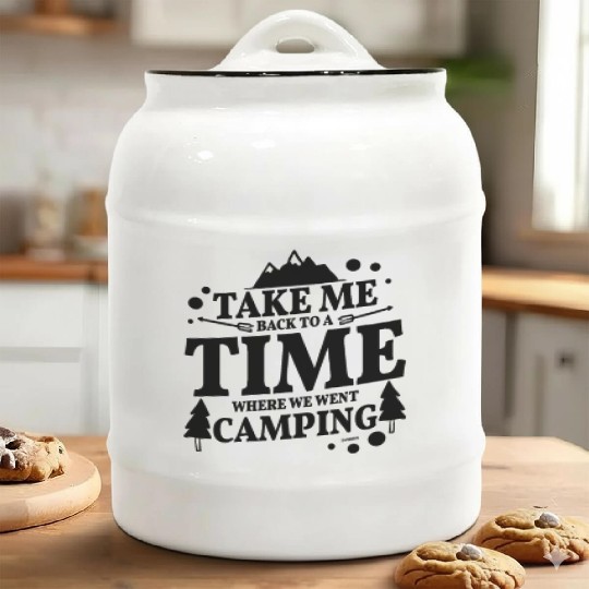 Campin mountains forest nature relaxation Ceramic Cookie Jars
