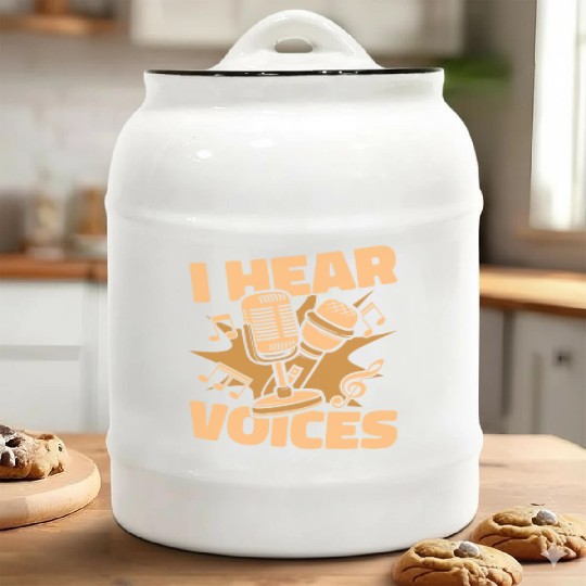 Music Teacher Microphone I Hear Voices Ceramic Cookie Jars